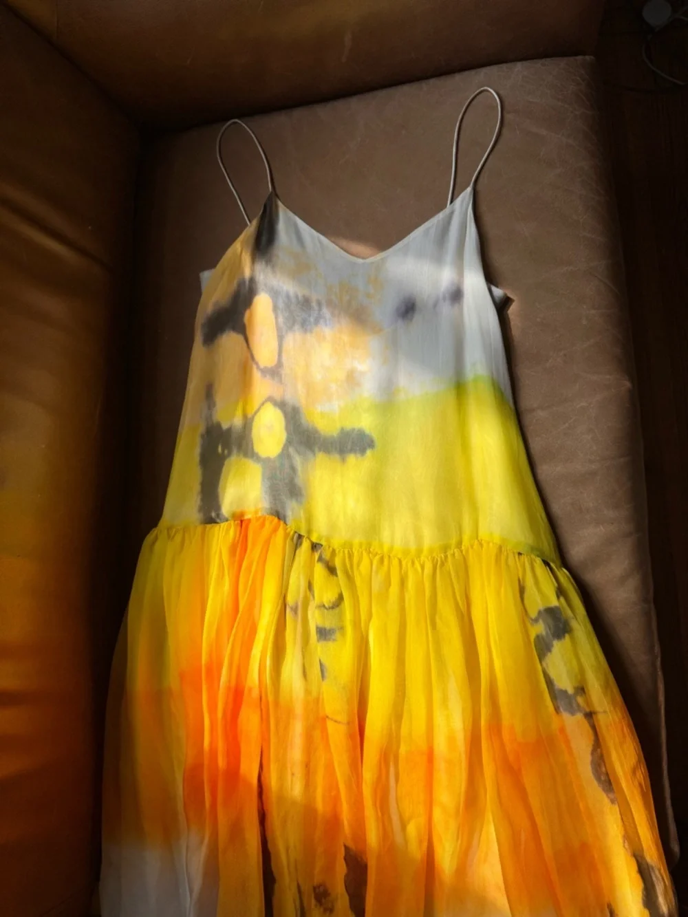 Angel Chen Tie Dye silk runway watercolor Midi Shanghai Spring 2022 collection - Picture 5 of 17